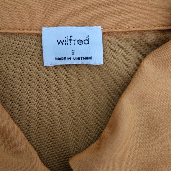 Aritzia Wilfred Gold Pose Long Sleeve Shirt Size S - Picture 5 of 7